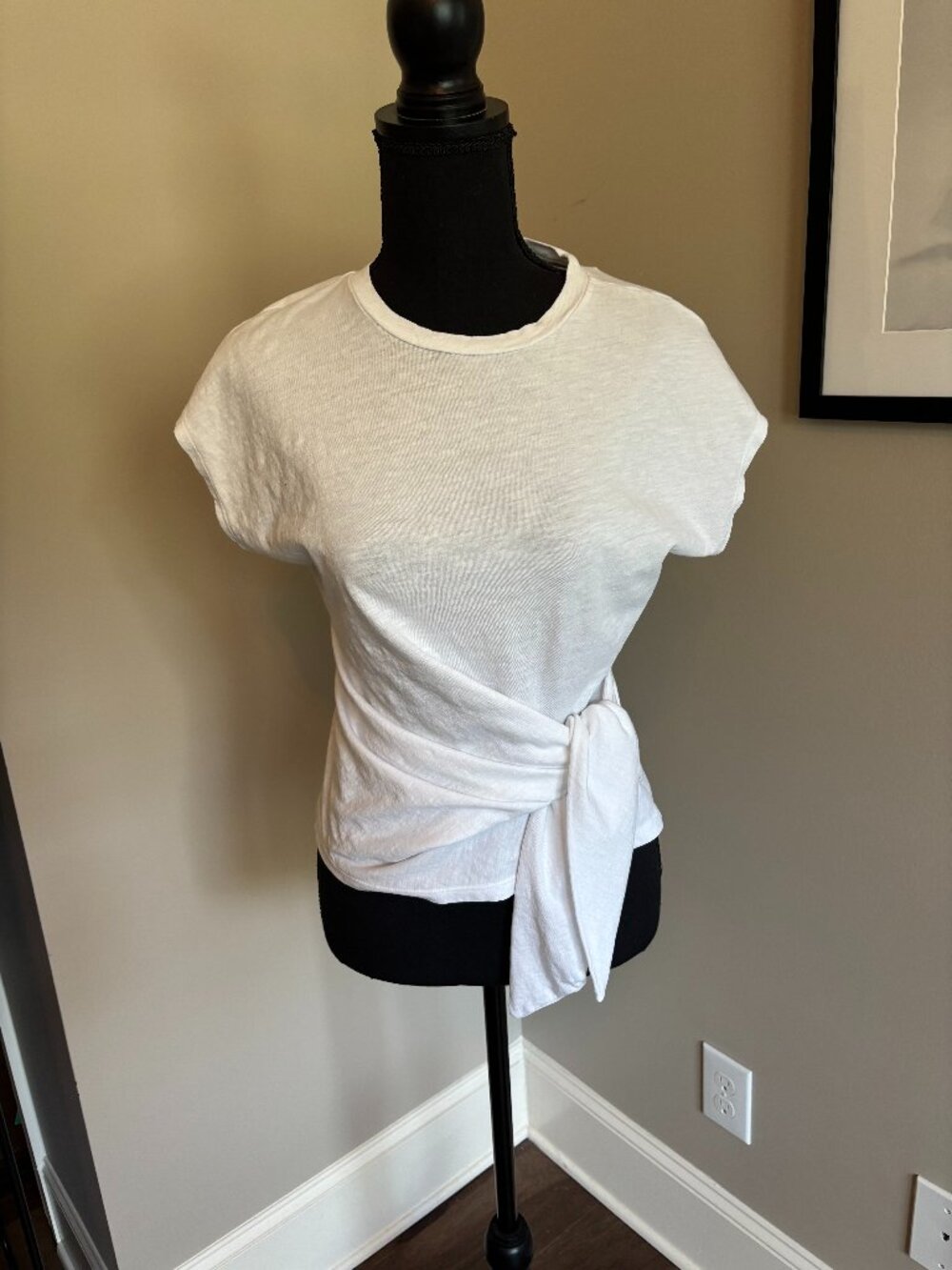 Ann Taylor Waist-Tie Tee-White